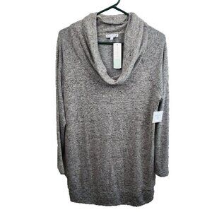 Eight 18 Stitch Fix Womens Tunic Top Large Dark Gray Knit Cowl Neck Minimalist